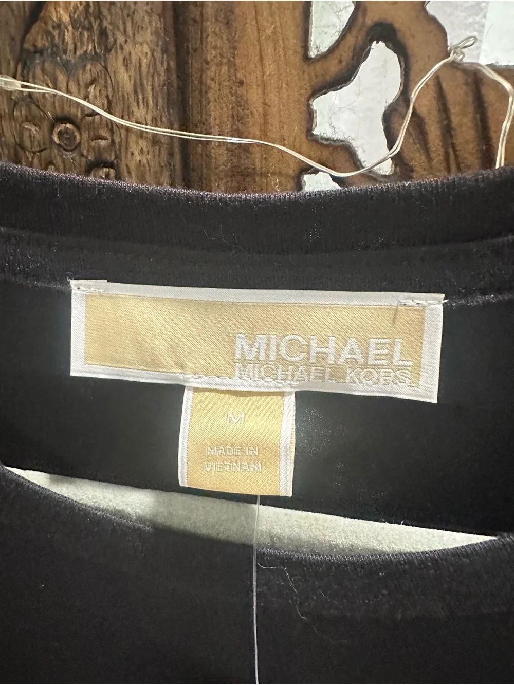 Michael Kors Black Sleeveless Tank with Gold Eyelet Detail